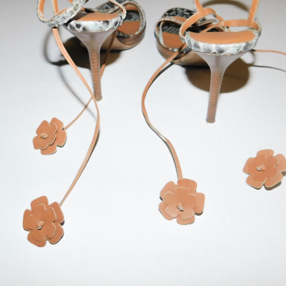 VINTAGE VALENTINO Garavani Python Strap Up Heels